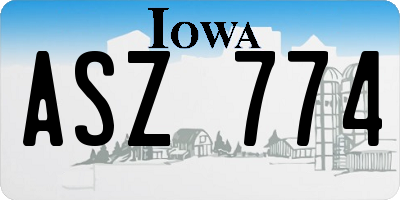 IA license plate ASZ774