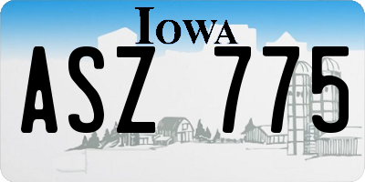 IA license plate ASZ775
