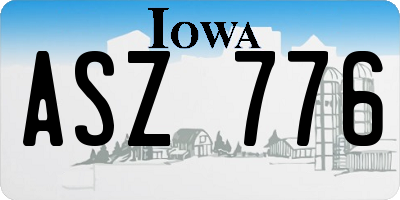 IA license plate ASZ776
