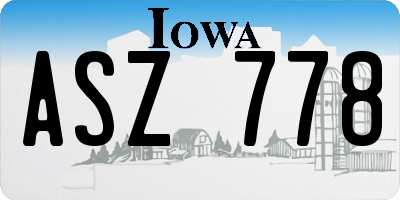 IA license plate ASZ778