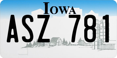 IA license plate ASZ781