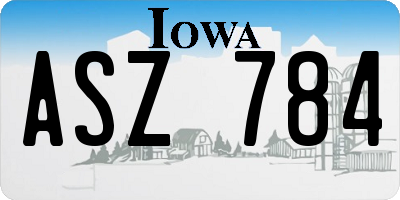 IA license plate ASZ784