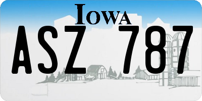 IA license plate ASZ787