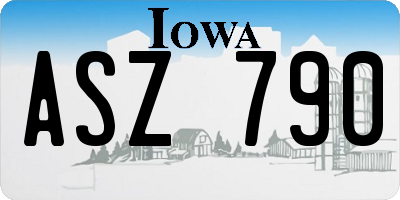 IA license plate ASZ790