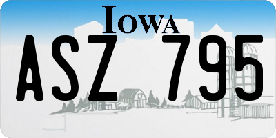 IA license plate ASZ795