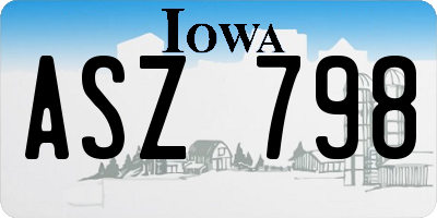 IA license plate ASZ798