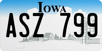 IA license plate ASZ799