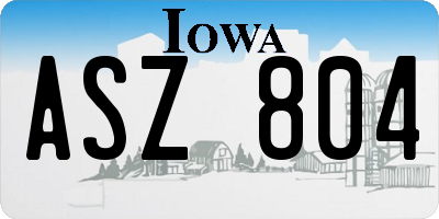 IA license plate ASZ804