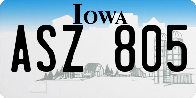 IA license plate ASZ805