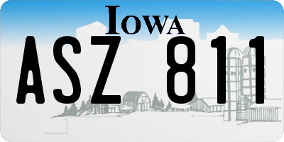 IA license plate ASZ811