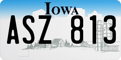 IA license plate ASZ813