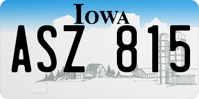 IA license plate ASZ815