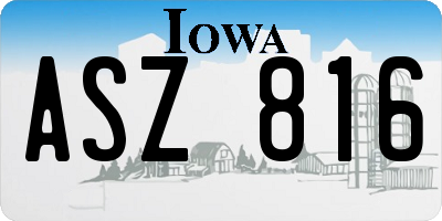 IA license plate ASZ816