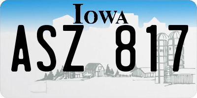 IA license plate ASZ817