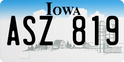 IA license plate ASZ819
