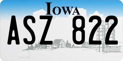 IA license plate ASZ822