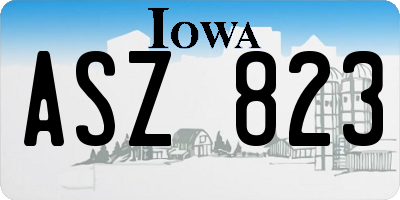 IA license plate ASZ823