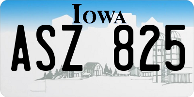IA license plate ASZ825