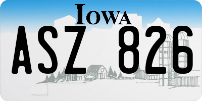 IA license plate ASZ826
