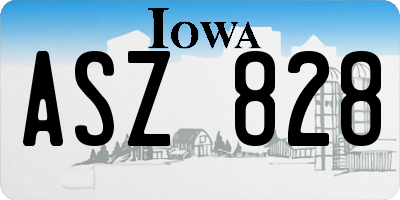 IA license plate ASZ828