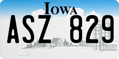 IA license plate ASZ829