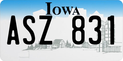IA license plate ASZ831