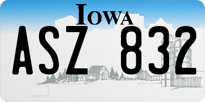 IA license plate ASZ832