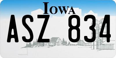 IA license plate ASZ834