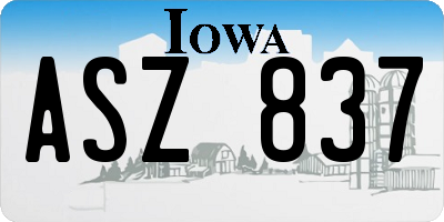 IA license plate ASZ837