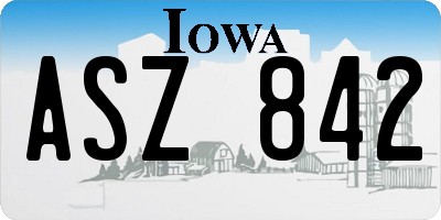 IA license plate ASZ842