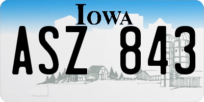 IA license plate ASZ843