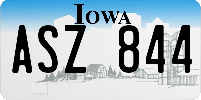 IA license plate ASZ844