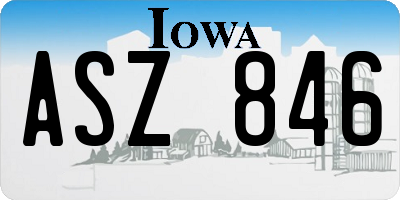 IA license plate ASZ846