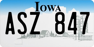 IA license plate ASZ847