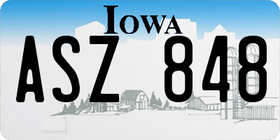 IA license plate ASZ848