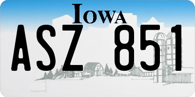 IA license plate ASZ851