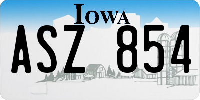 IA license plate ASZ854