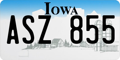 IA license plate ASZ855