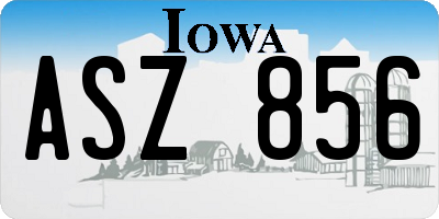 IA license plate ASZ856