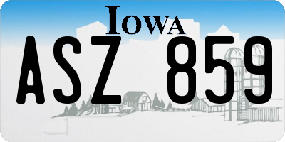 IA license plate ASZ859