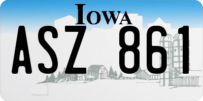 IA license plate ASZ861