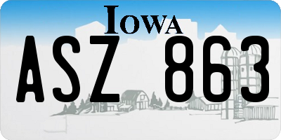 IA license plate ASZ863