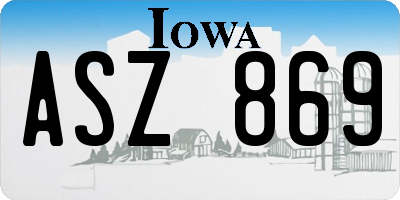 IA license plate ASZ869