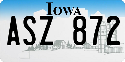 IA license plate ASZ872