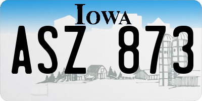 IA license plate ASZ873