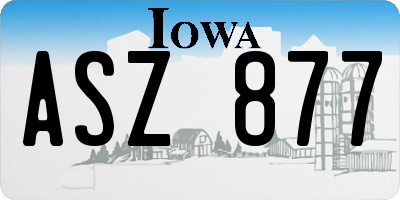IA license plate ASZ877