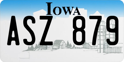 IA license plate ASZ879