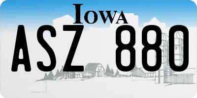 IA license plate ASZ880
