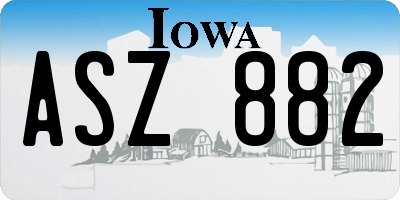 IA license plate ASZ882