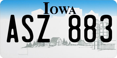 IA license plate ASZ883